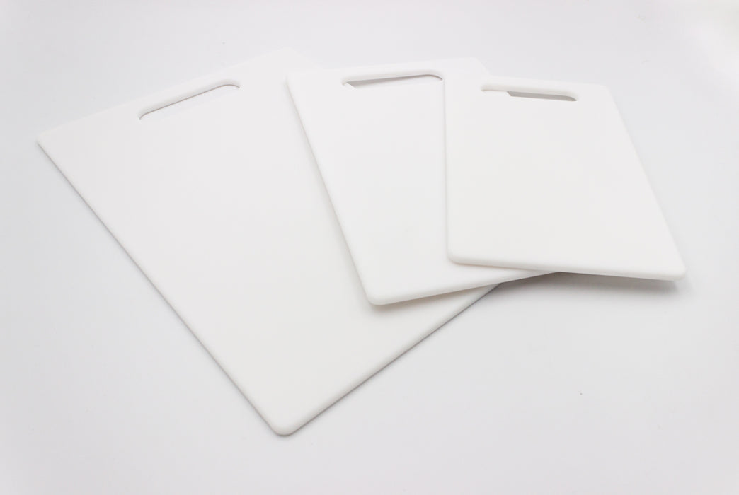 Set De 3 Tablas De Cocina Plástico Para Picar Cortar Con Asa Blanco/Negro